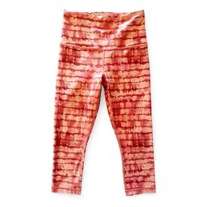 Athleta Elation Printed Capri Leggings Tahiti Island Coral Size XSP EUC